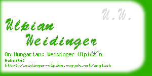 ulpian weidinger business card